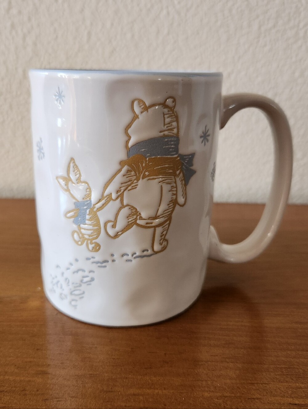 Disney White, Gold and Light Blue Winnie-the-Pooh Ceramic 17 Ounce Mug